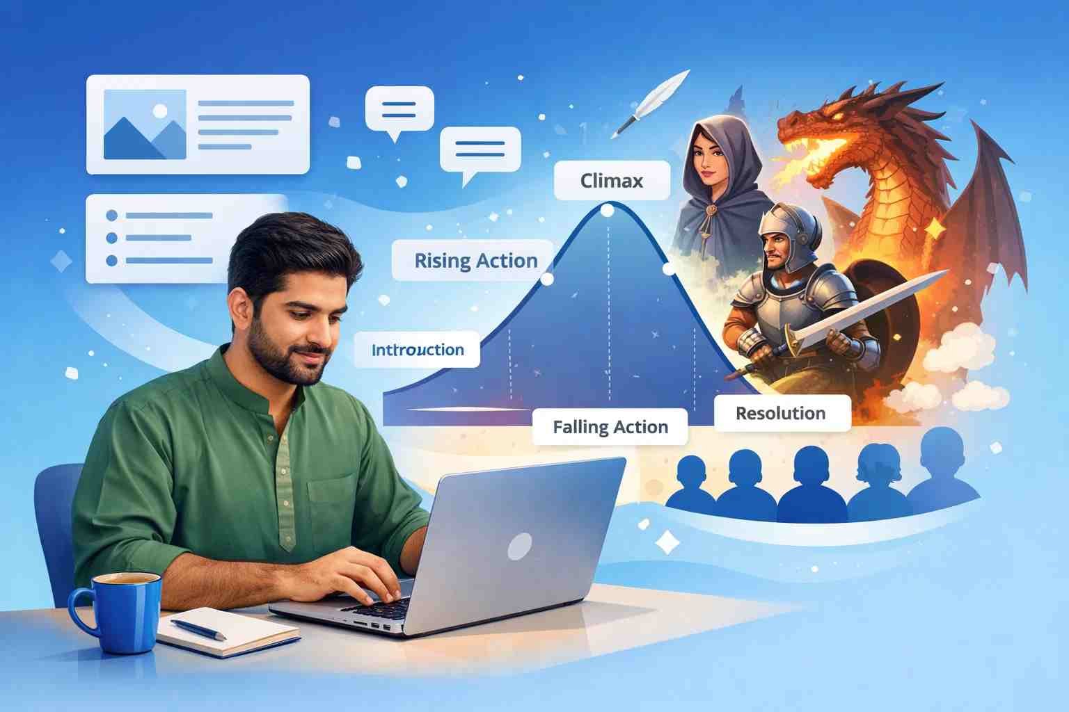 Illustration of storytelling used in blog writing