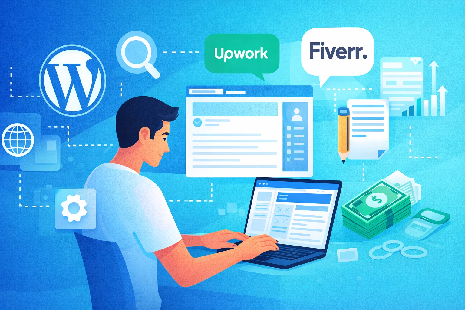 Beginner blogger finding freelance blogging jobs online