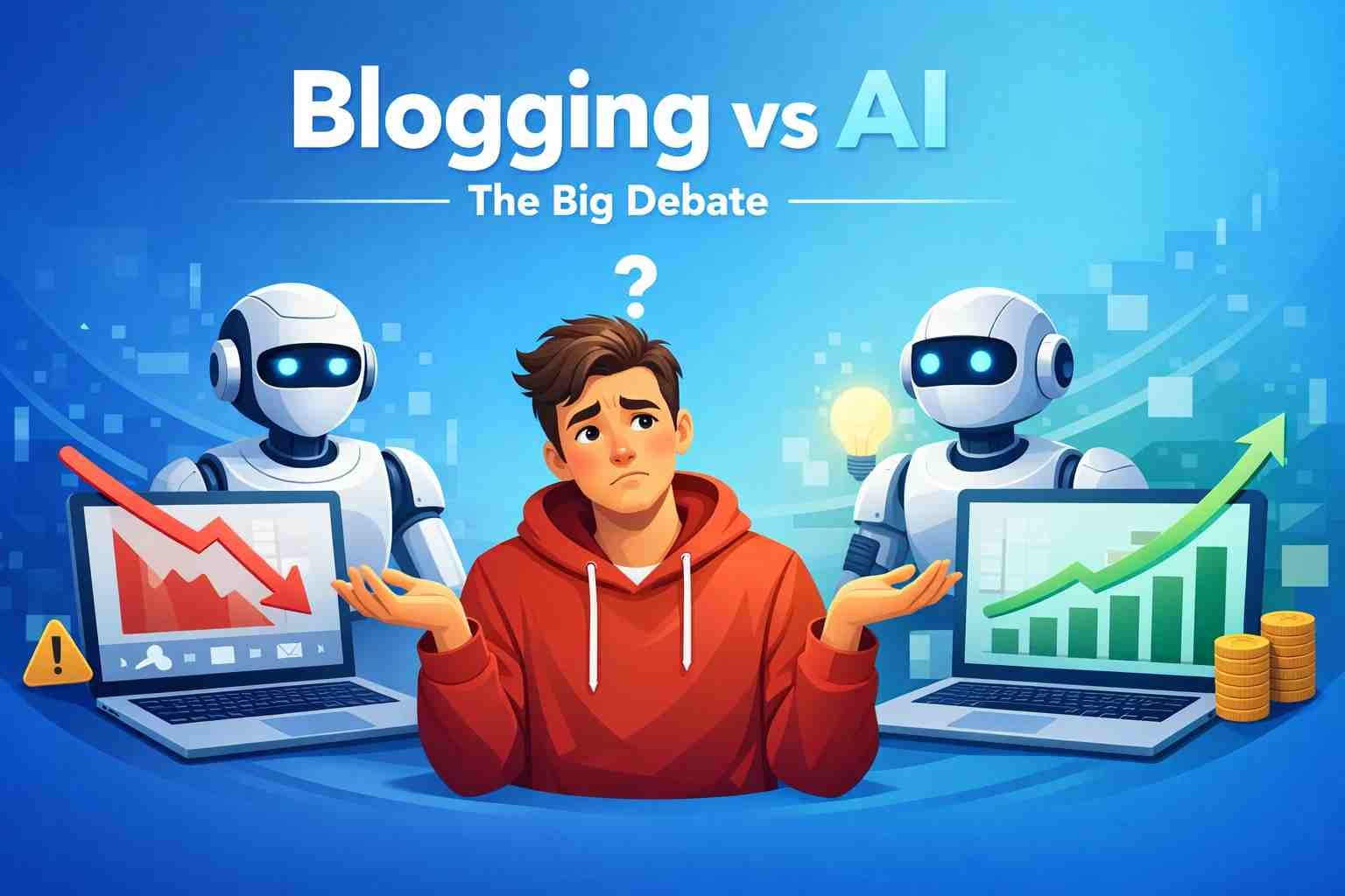 Blogging vs AI future concept